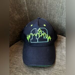 Navy Heartbeat of Seattle Embroidered Adjustable Hat OS